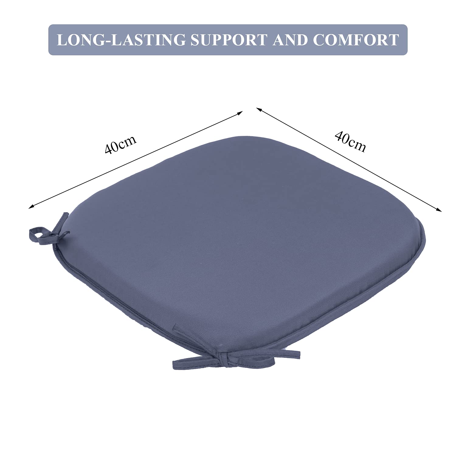 RACE LEAF Waterproof Garden Chair Cushions | Round Seat Pads - 6 Pack