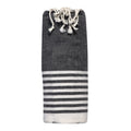 Cotton Fouta Hammam Beach Towel - Black & White Stripes