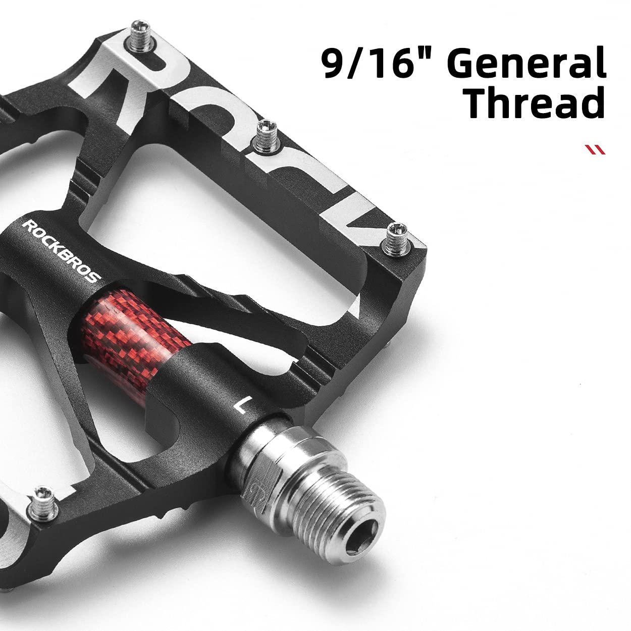 ROCKBROS MTB Pedals | 9/16" Aluminum Alloy Non-Slip Sealed Bearings