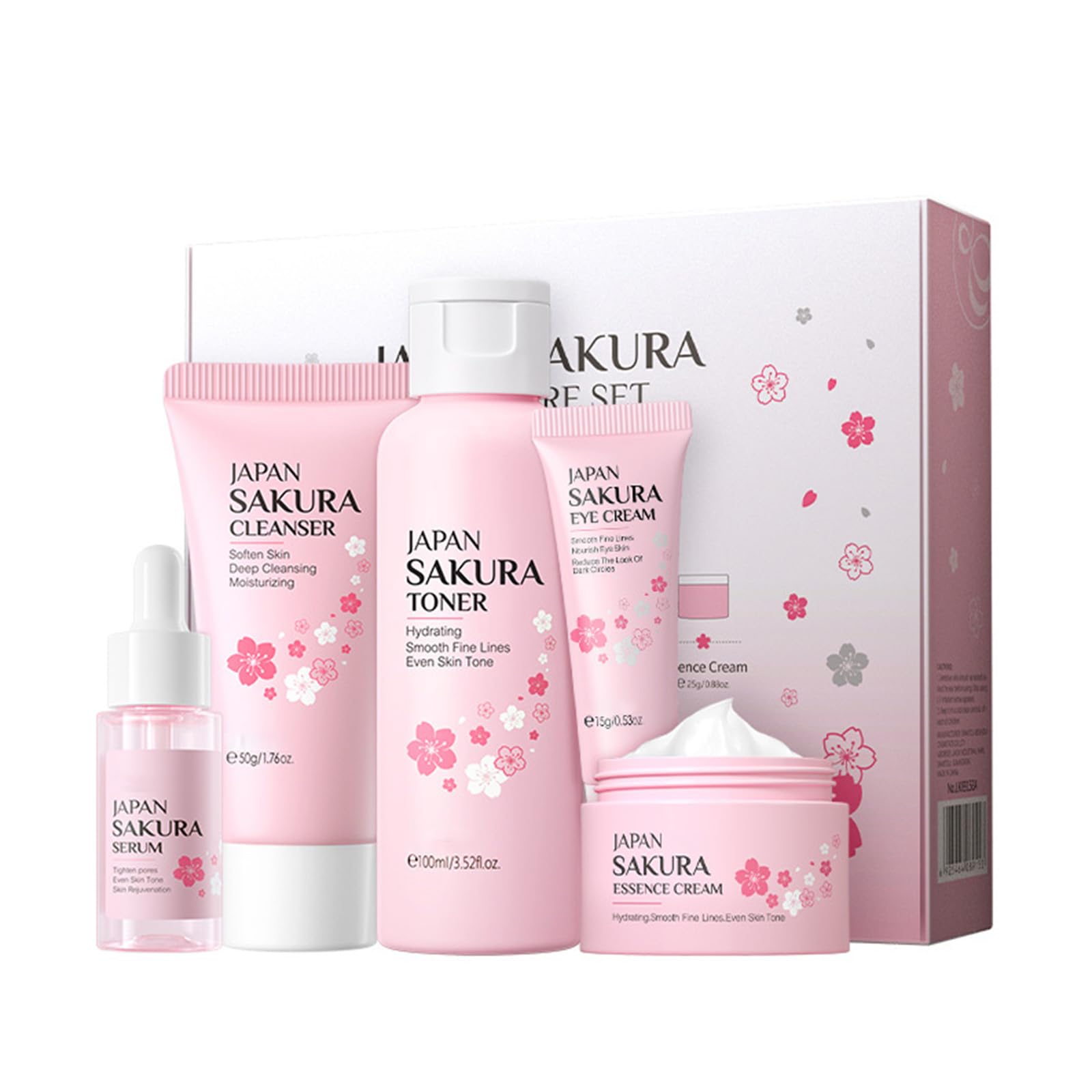 Jolof Store Sakura Skin Care Set | 5-Piece Moisturizing Facial Gift Kit