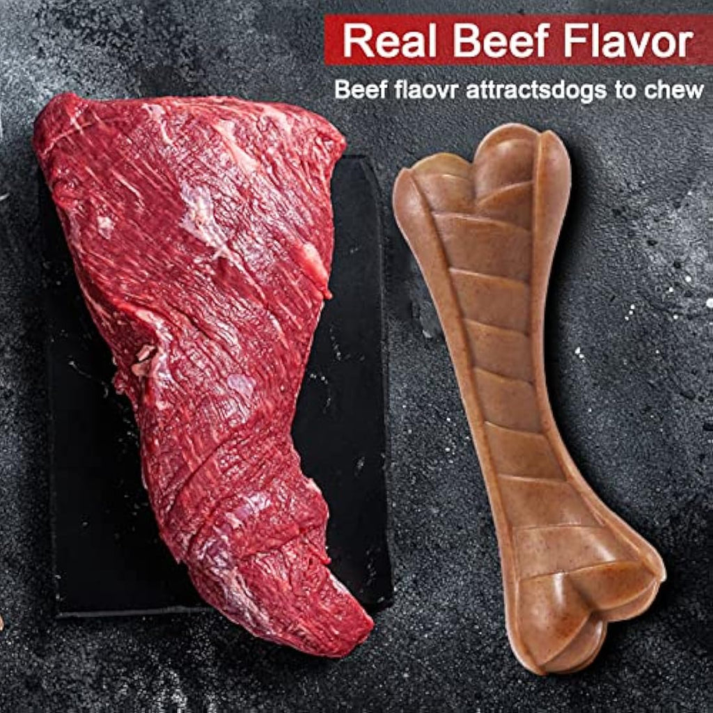 Indestructible Dog Chew Toy – Beef Flavor Durable Nylon