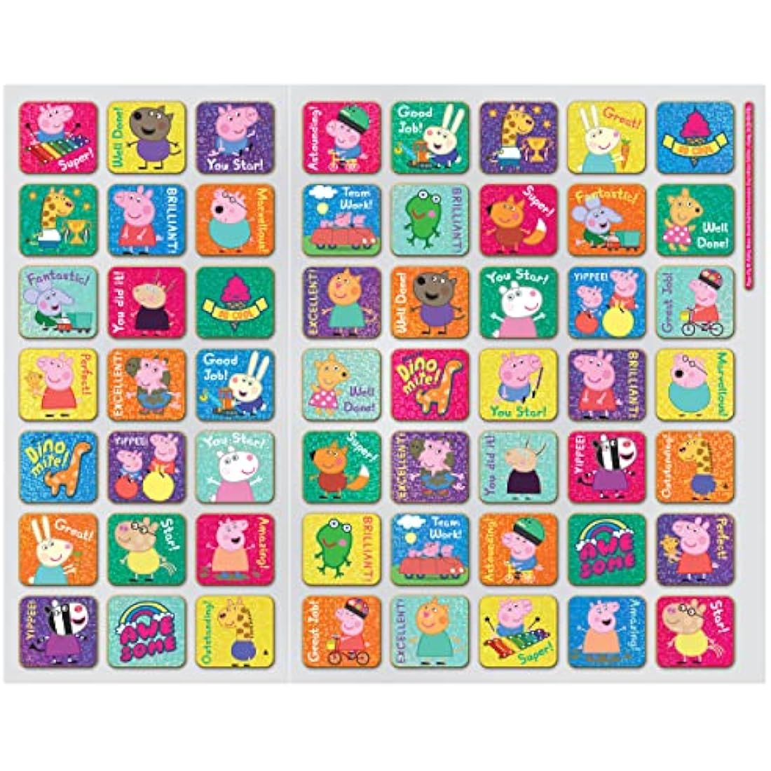 Peppa Pig Reward Chart with 56 Sparkly Stickers – Kids Behavior Chart