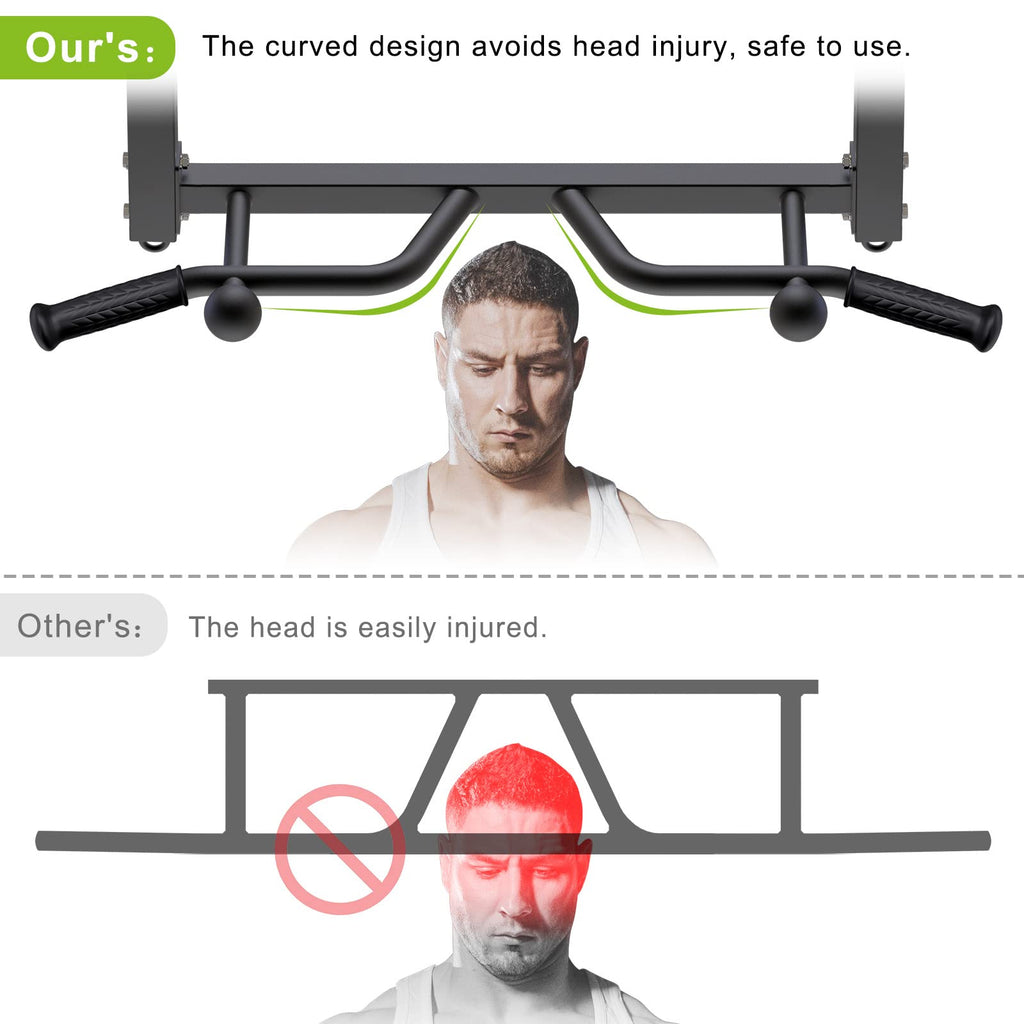 Kipika Joist Mounted Pull Up Bar | Height Adjustable Multi-Grip Chin Up Bar