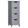 VASAGLE Bathroom Floor Storage Cabinet | 4-Drawer Freestanding Unit - Grey