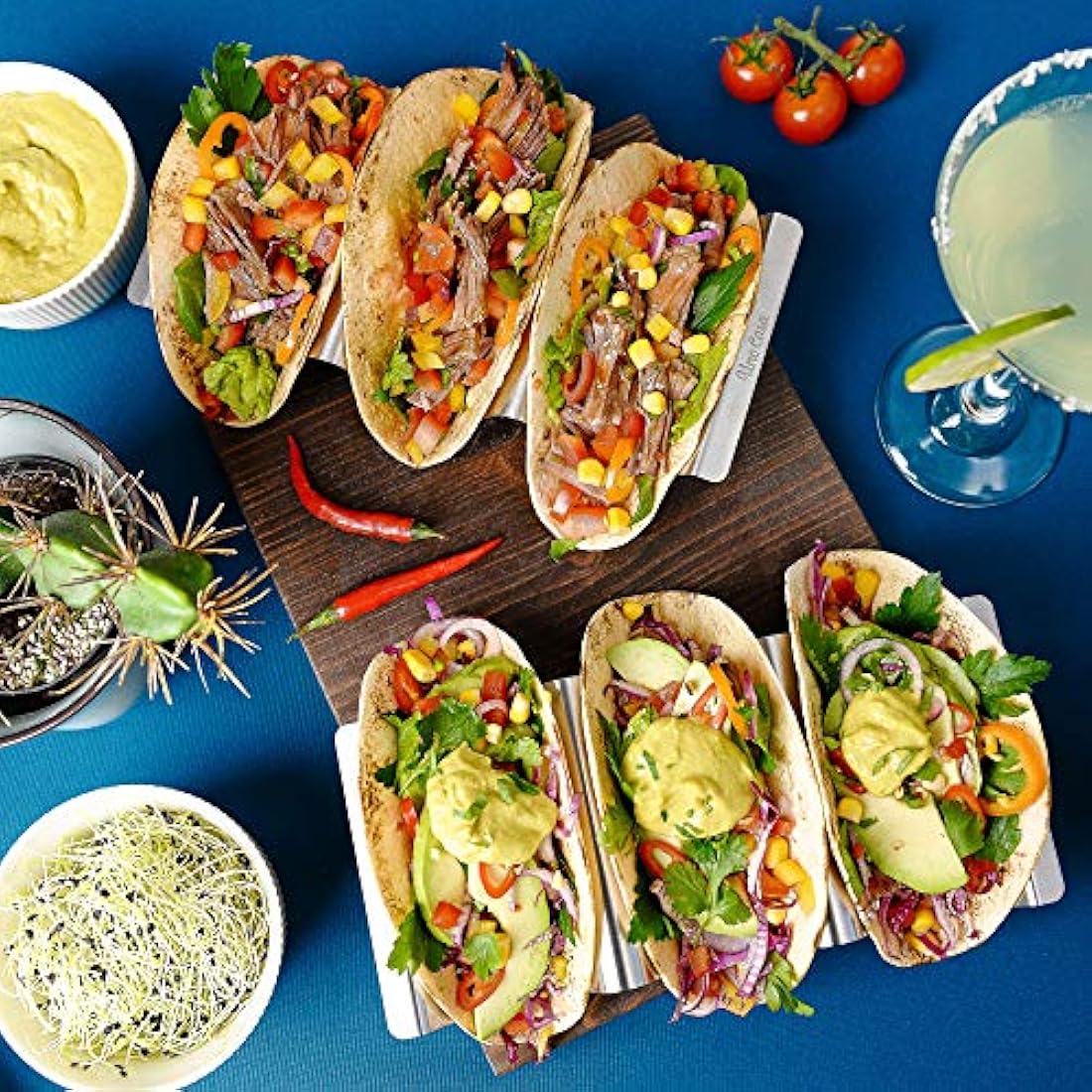 Uno Casa Stainless Steel Taco Holders Set of 6 – Oven & Grill Safe