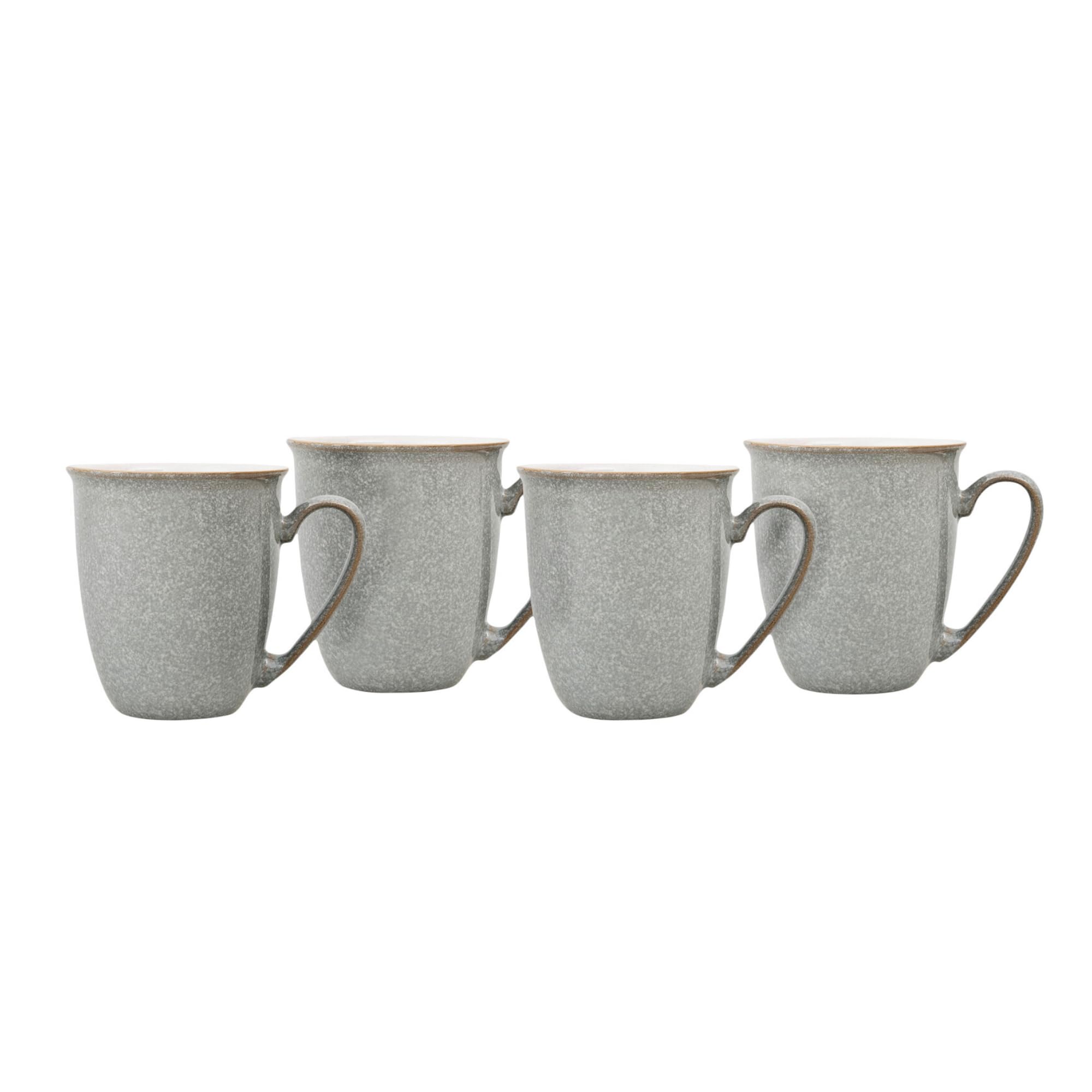 Denby Elements Light Grey Coffee Mug Set of 4 | 330ml Stoneware Ceramic