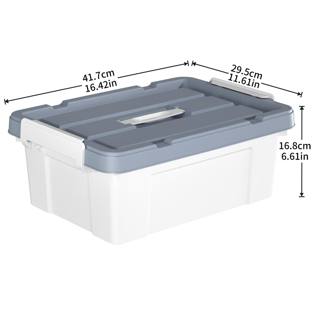 Cetomo 15L*6 Storage Boxes, Carry Plastic Storage Box with Lids, Organizing Container with Handle and Secure Latches