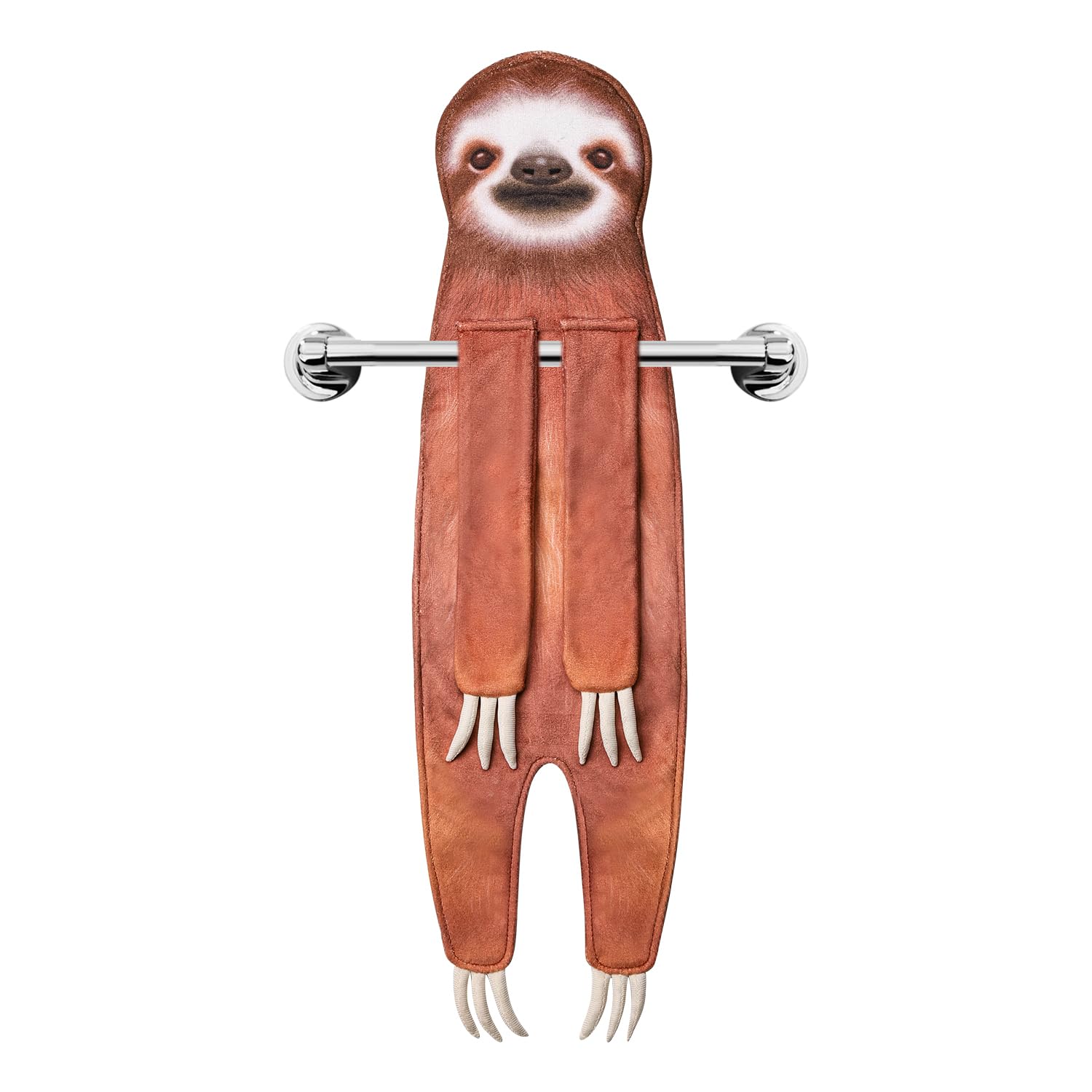 AGRIMONY Funny Sloth Hanging Hand Towels | Soft Cotton Bathroom Decor