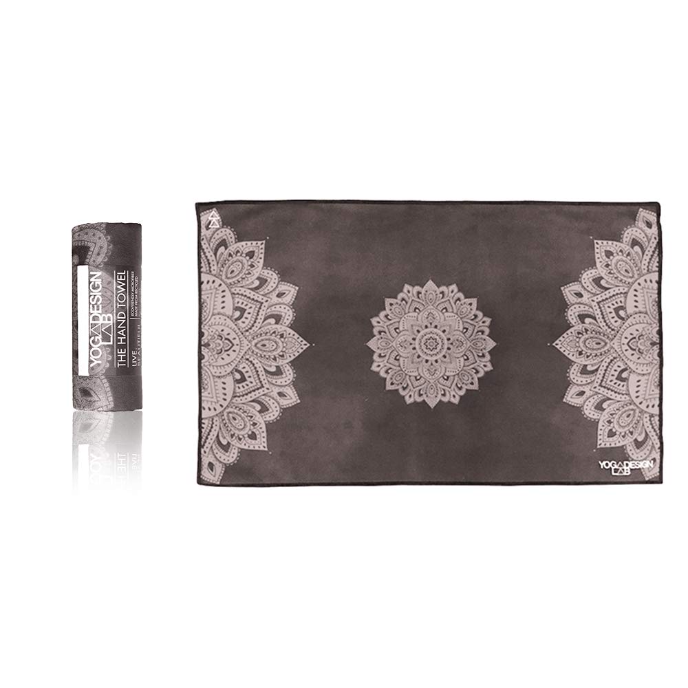 Yoga Design Lab Microfiber Hand Towel – Non-Slip Mandala Black
