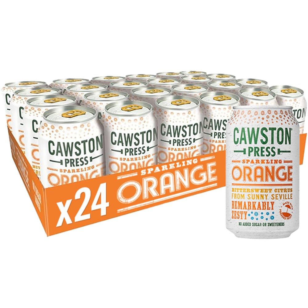 Cawston Press Sparkling Orange Fizzy Drink - 24 x 330ml Cans