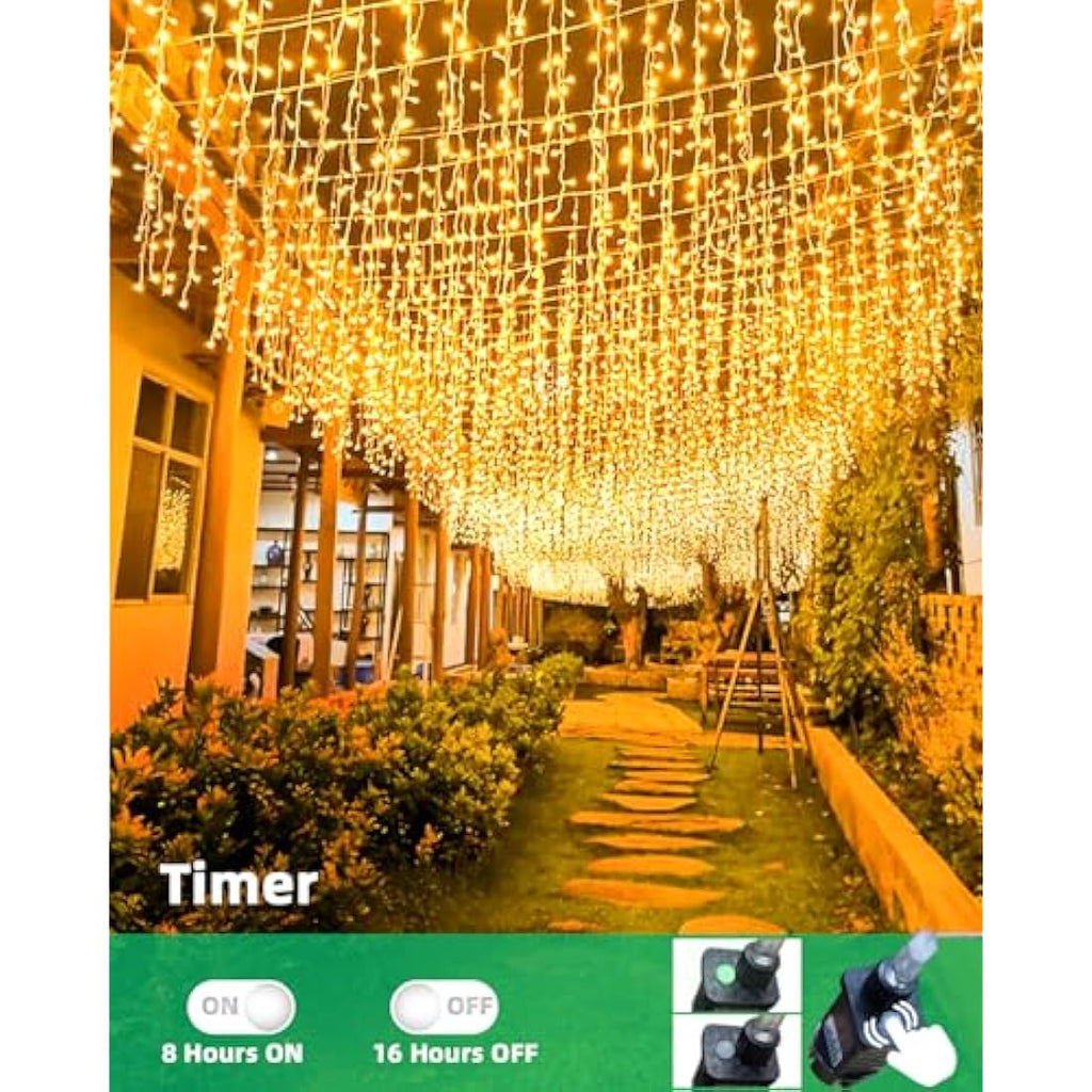 LEDYA Icicle Christmas Lights | 9M 240 LED Waterproof Outdoor Fairy Lights