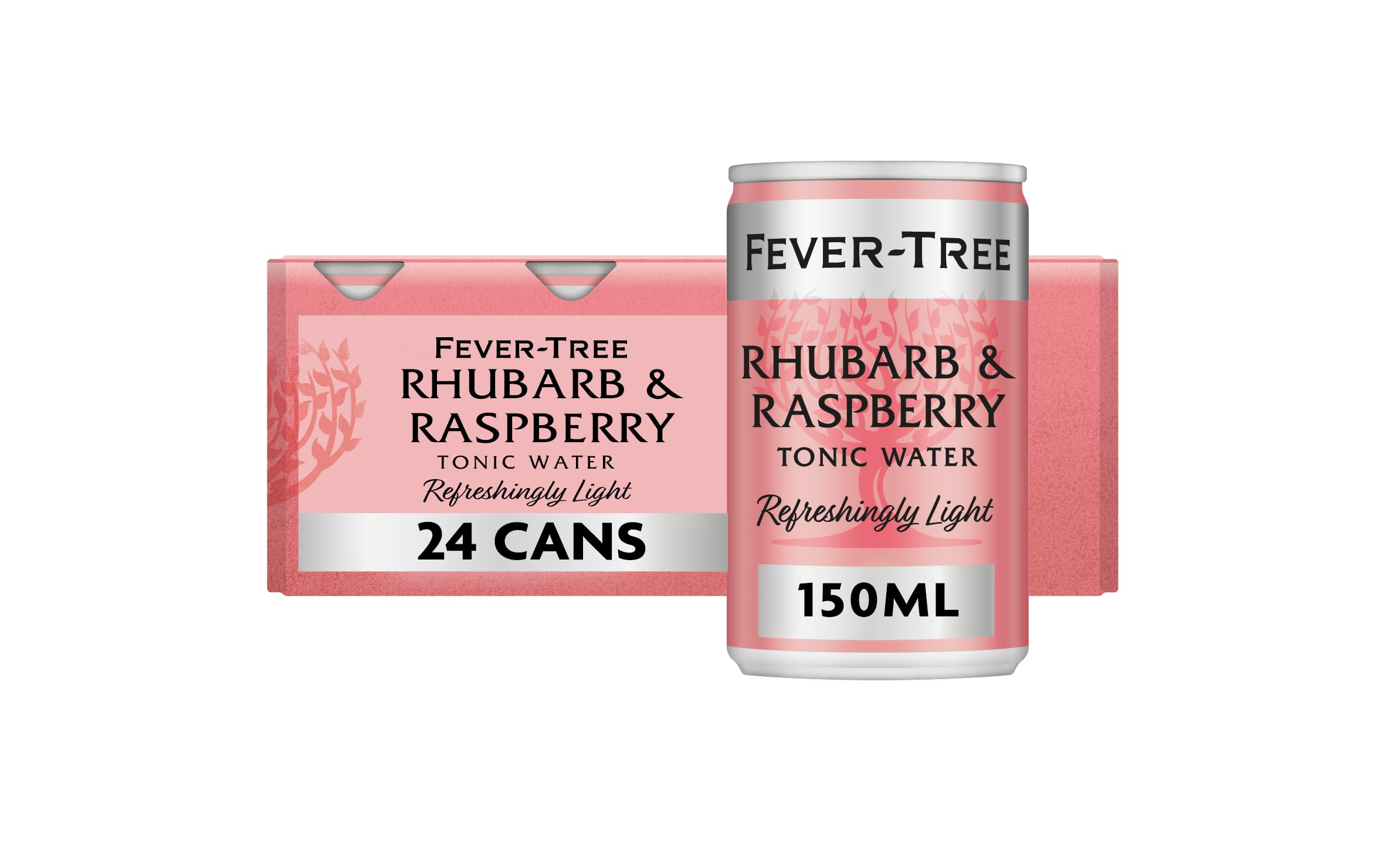 Fever-Tree Rhubarb & Raspberry Light Tonic Water - 24 x 150ml Cans