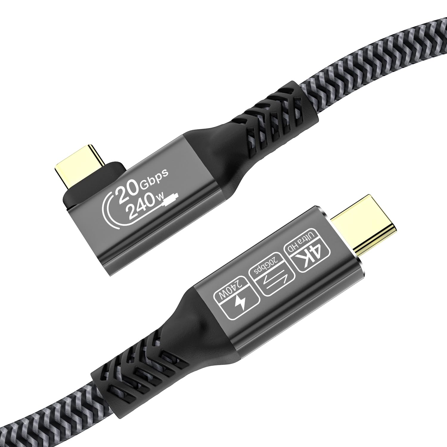 CAKOBLE USB C Cable 2m | 240W 20Gbps 4K@144Hz Thunderbolt 3/4 Compatible