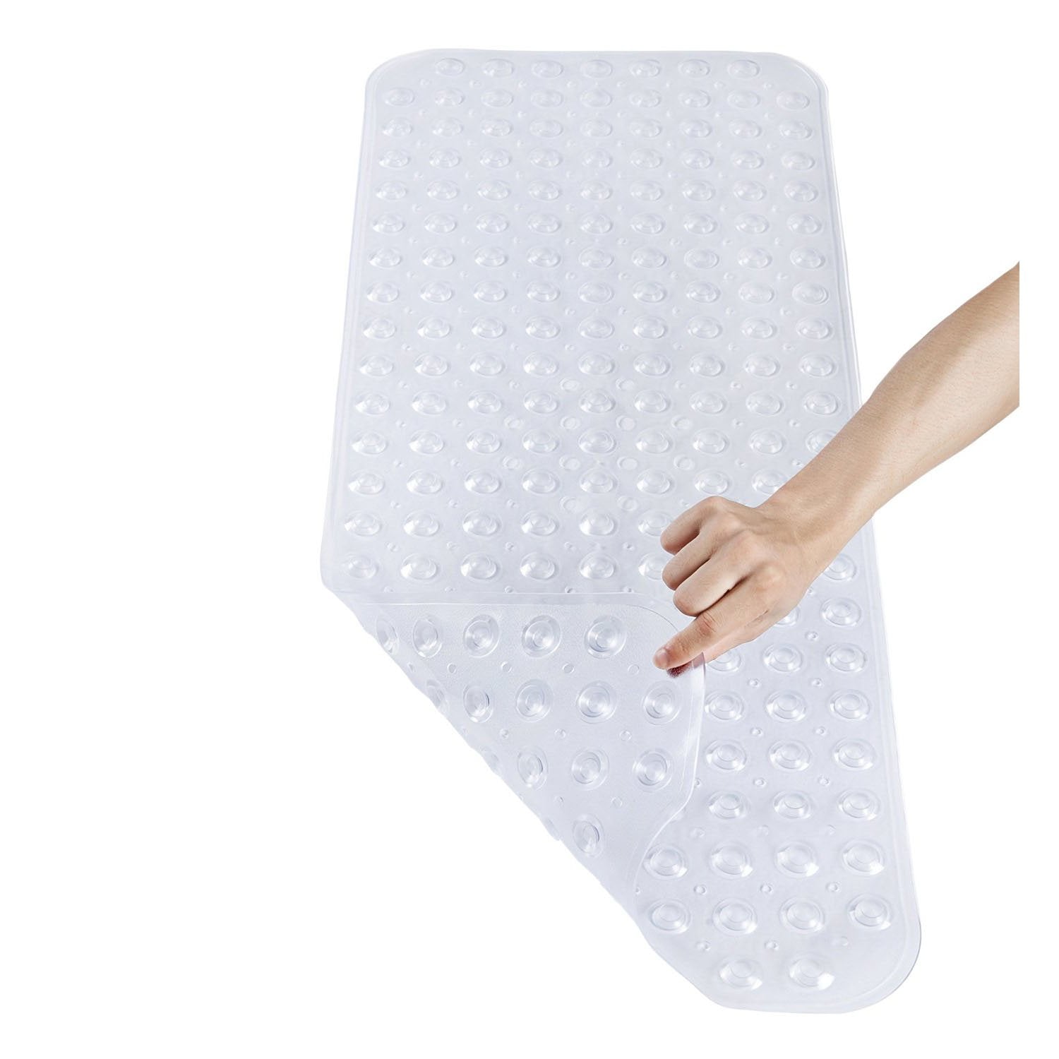 Pinzz Extra Long Non-Slip Bathtub Mat | Anti-Mold Vinyl Shower Mat