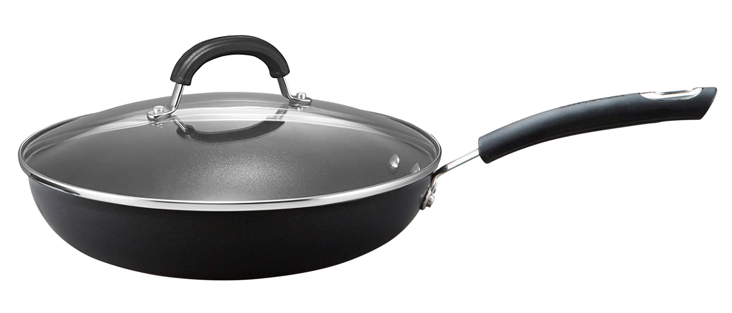 Circulon Total Non-Stick Hard Anodised Skillet with Lid, 31cm - Black