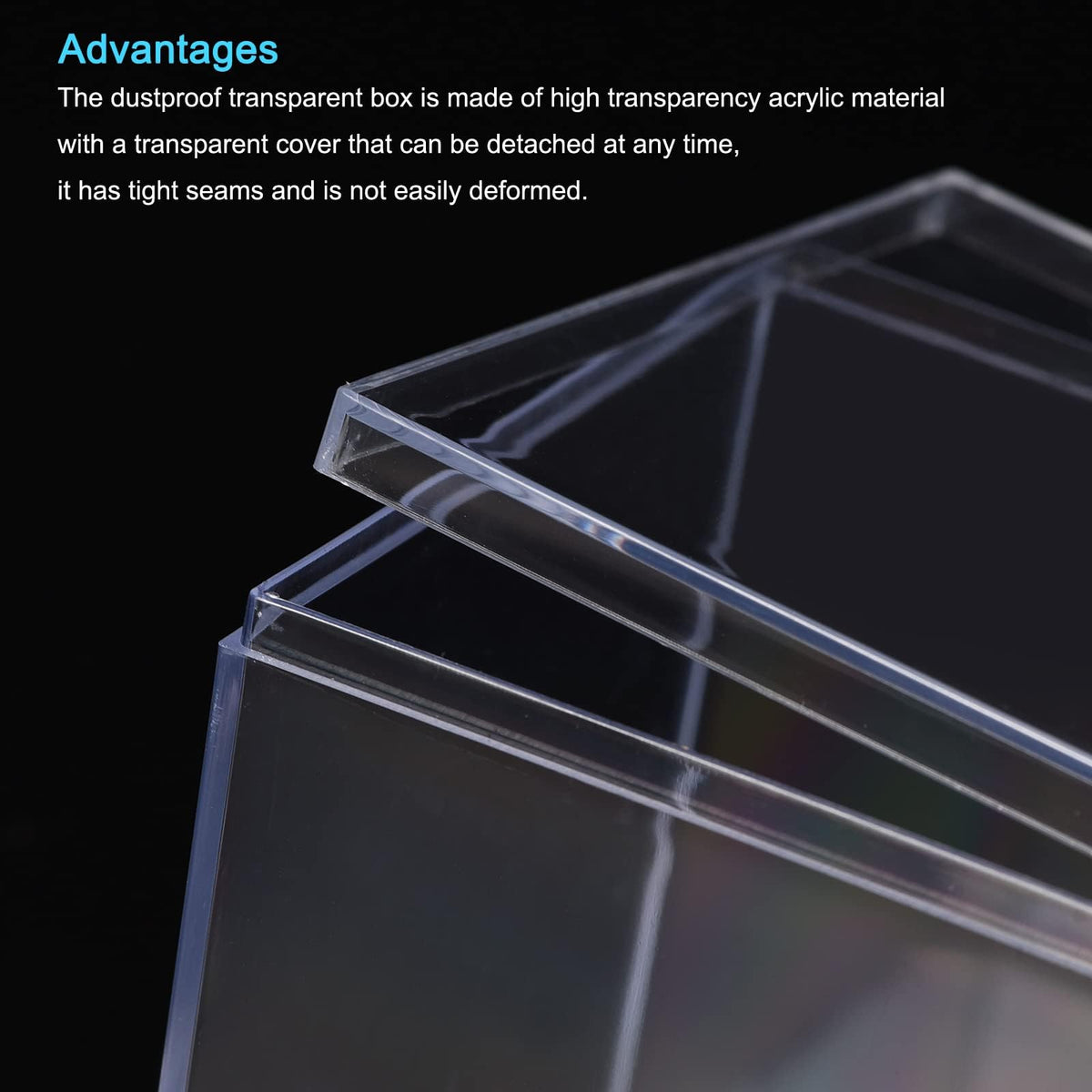 TA-VIGOR Acrylic Display Boxes 2Pcs 5.1 x 5.1 x 5.1cm with Lids - image 4