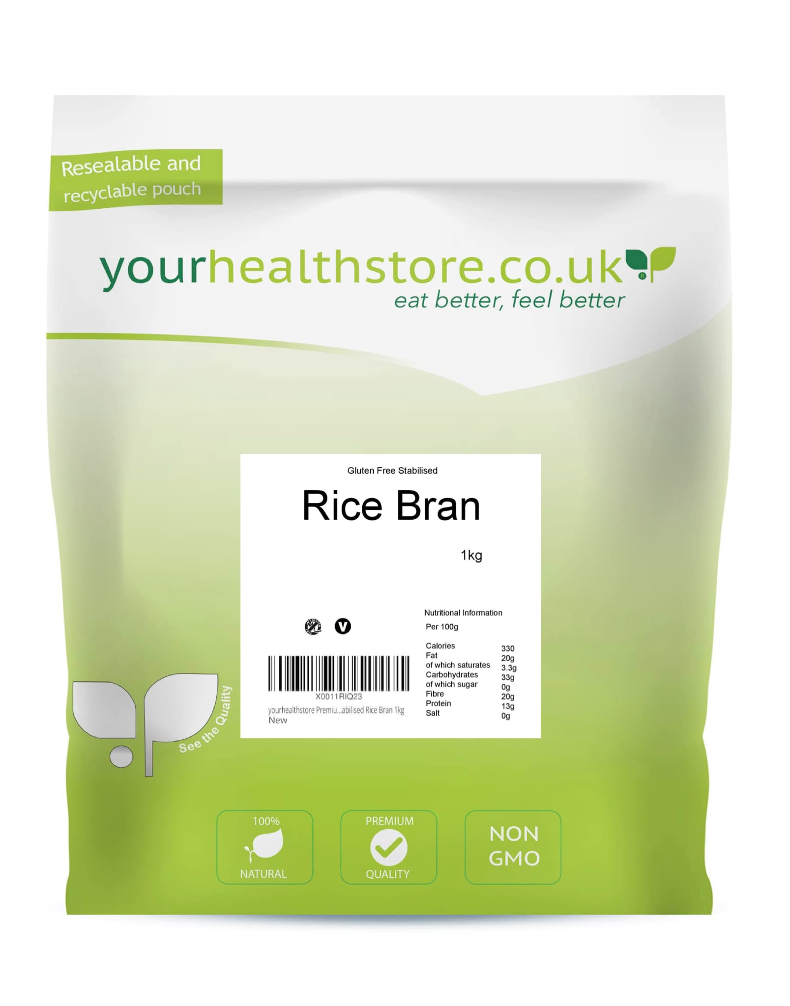 Premium Stabilised Rice Bran – Gluten Free & Non-GMO, 1kg