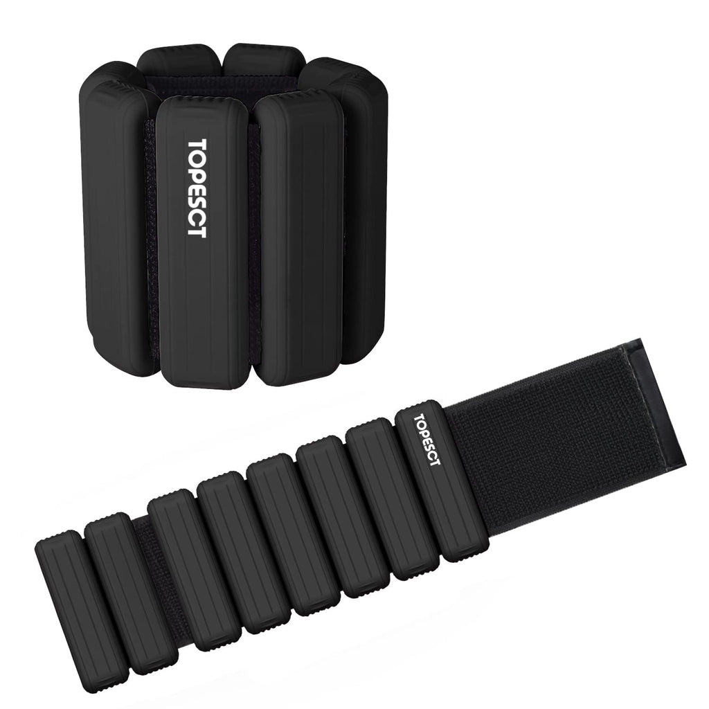 TOPESCT Adjustable Wrist & Ankle Weights – 2lb Set Silicone Weights