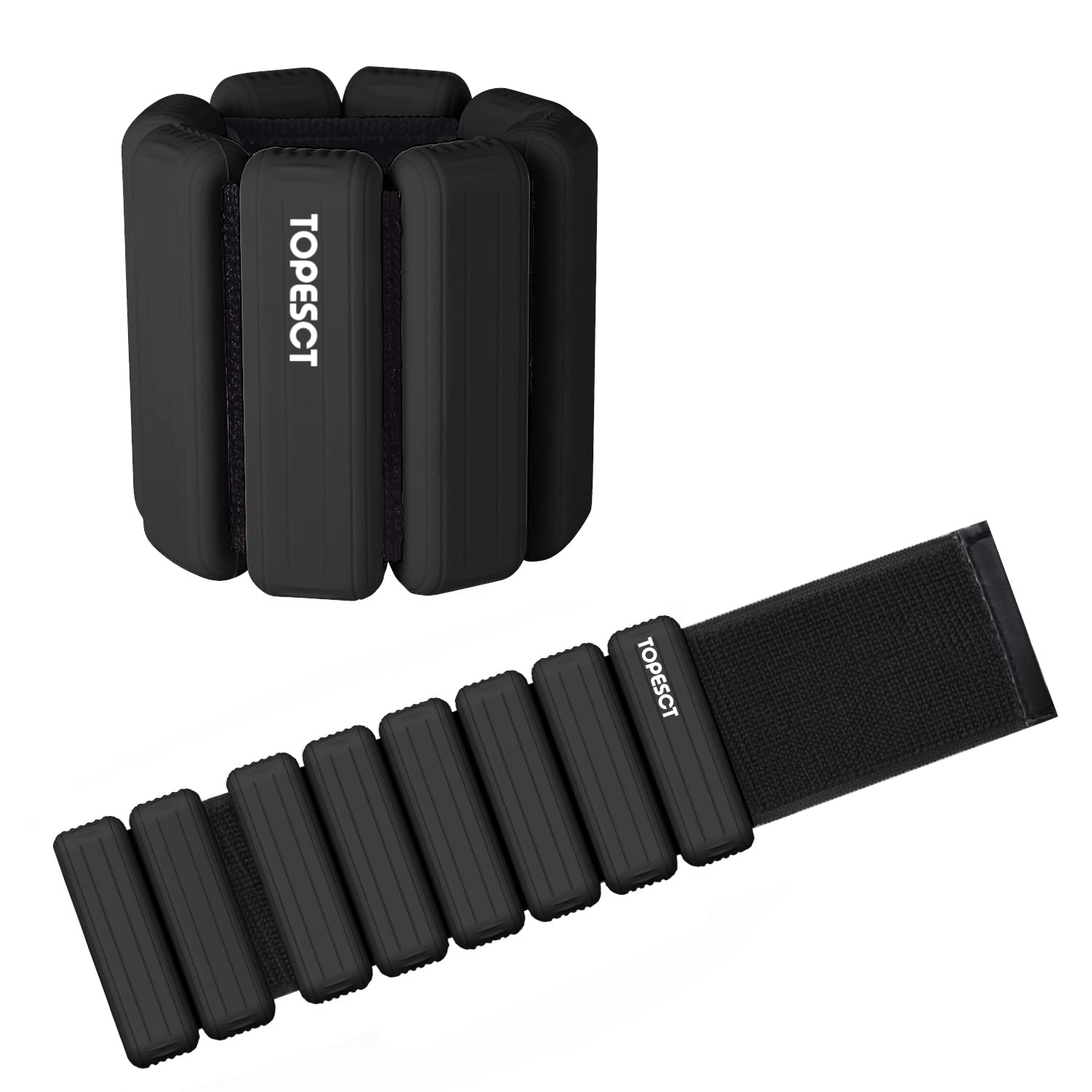 TOPESCT Adjustable Wrist & Ankle Weights – 2lb Set Silicone Weights