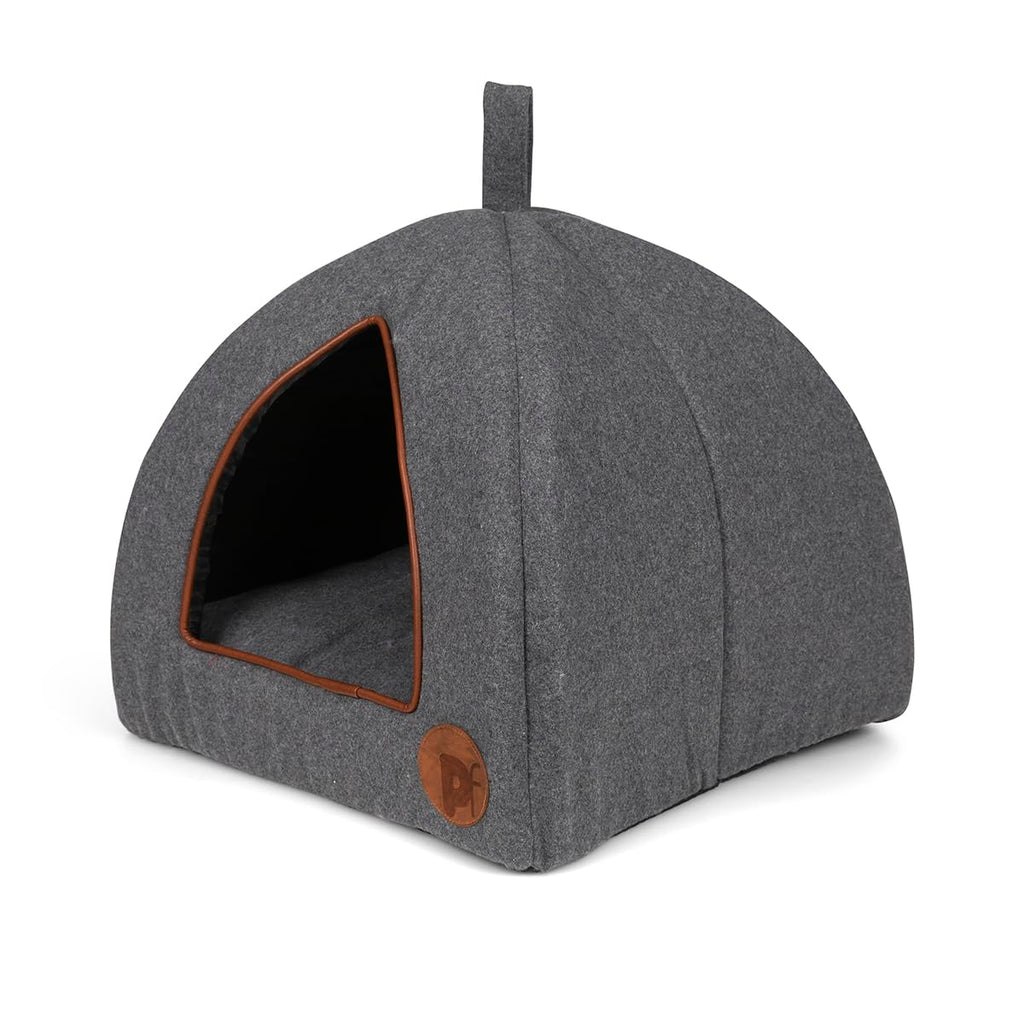 Petface Graphite Grey Felt Igloo Cat Bed – Cozy Indoor Pet Cave