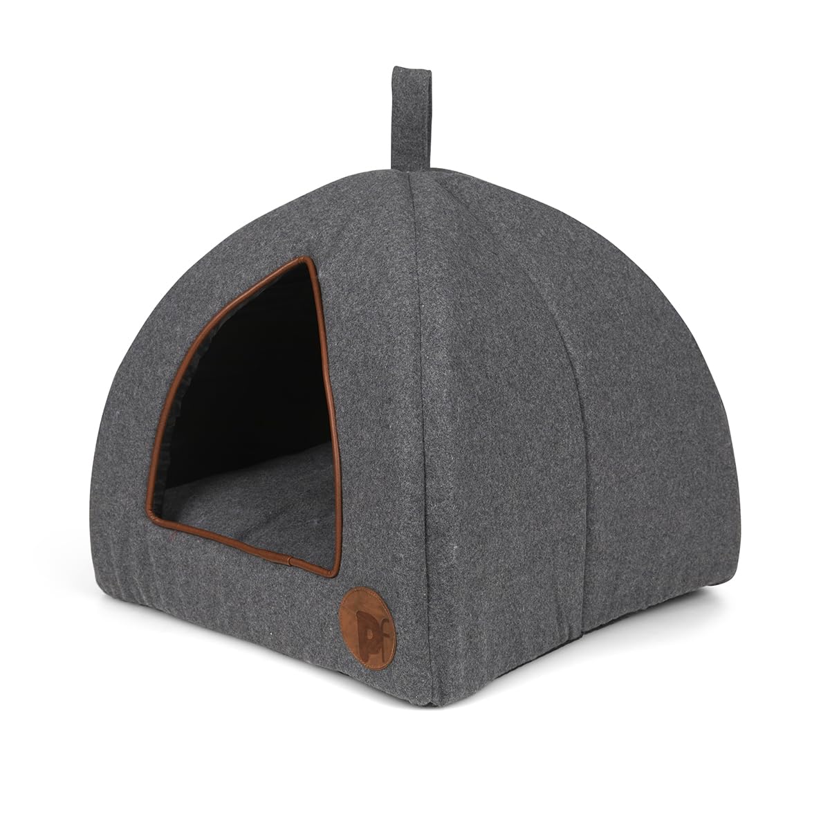 Petface Graphite Grey Felt Igloo Cat Bed – Cozy Indoor Pet Cave