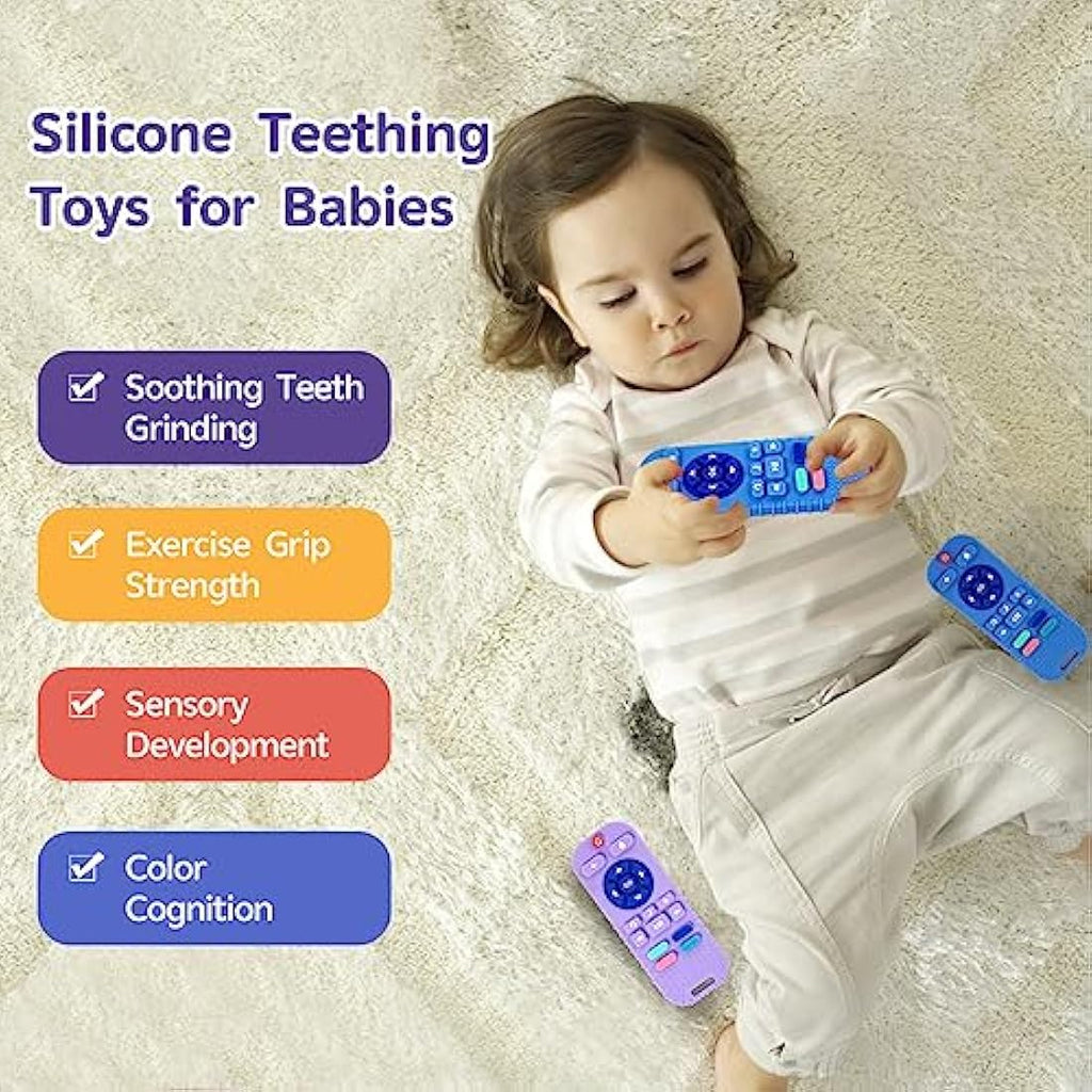 Hooku 2-Pack Silicone Remote Control Teethers | BPA-Free Baby Sensory Toys