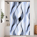 Uiiooazy Blue Geometric Shower Curtain | Waterproof Polyester Fabric