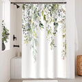 Uiiooazy Eucalyptus Shower Curtain | Sage Green Floral Waterproof Polyester