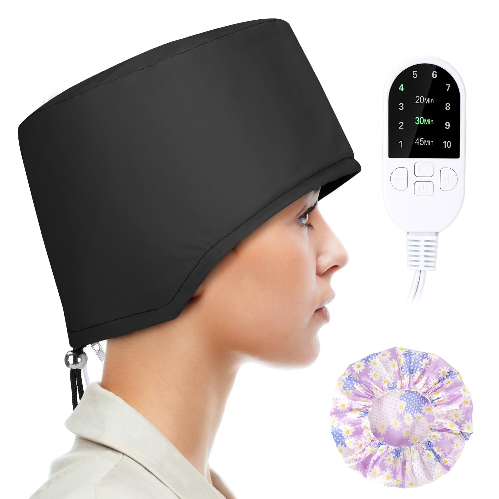 SPTHTHHPY Hair Steamer Cap – 10 Heat Settings Heating Cap for Hair Spa