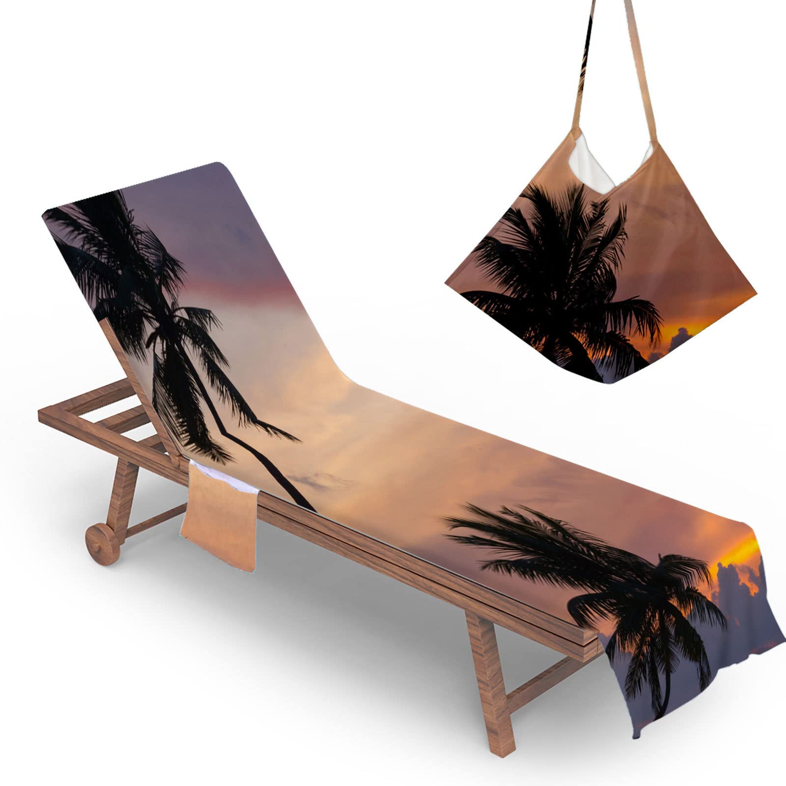 Sun Lounger Towel | Brown Microfiber Beach Chair Cover
