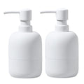 White Soap Dispenser Set – 2pc Refillable Bathroom Bottles
