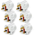 VGUARD EU to UK Plug Adapter - 2 Pin to 3 Pin Travel Converter, 6 Pack