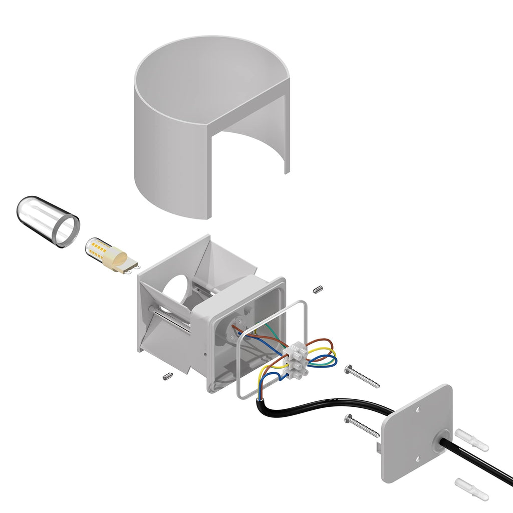 ledscom.de RUNEL Outdoor Wall Light - IP65 Up/Downlight, Matt White, 2-Pack