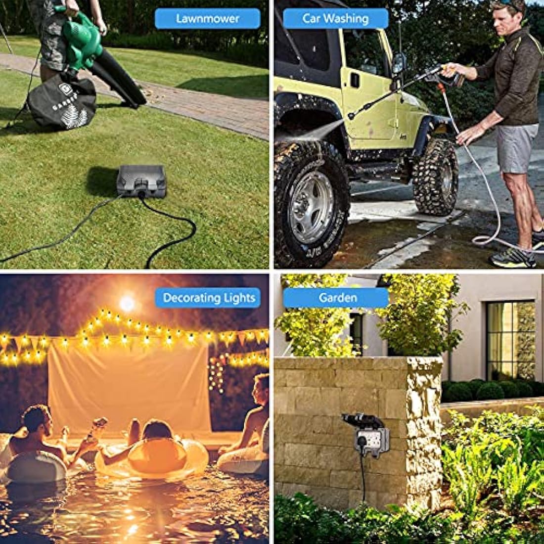 10M Outdoor Extension Lead – IP66 Waterproof 2 Way Socket