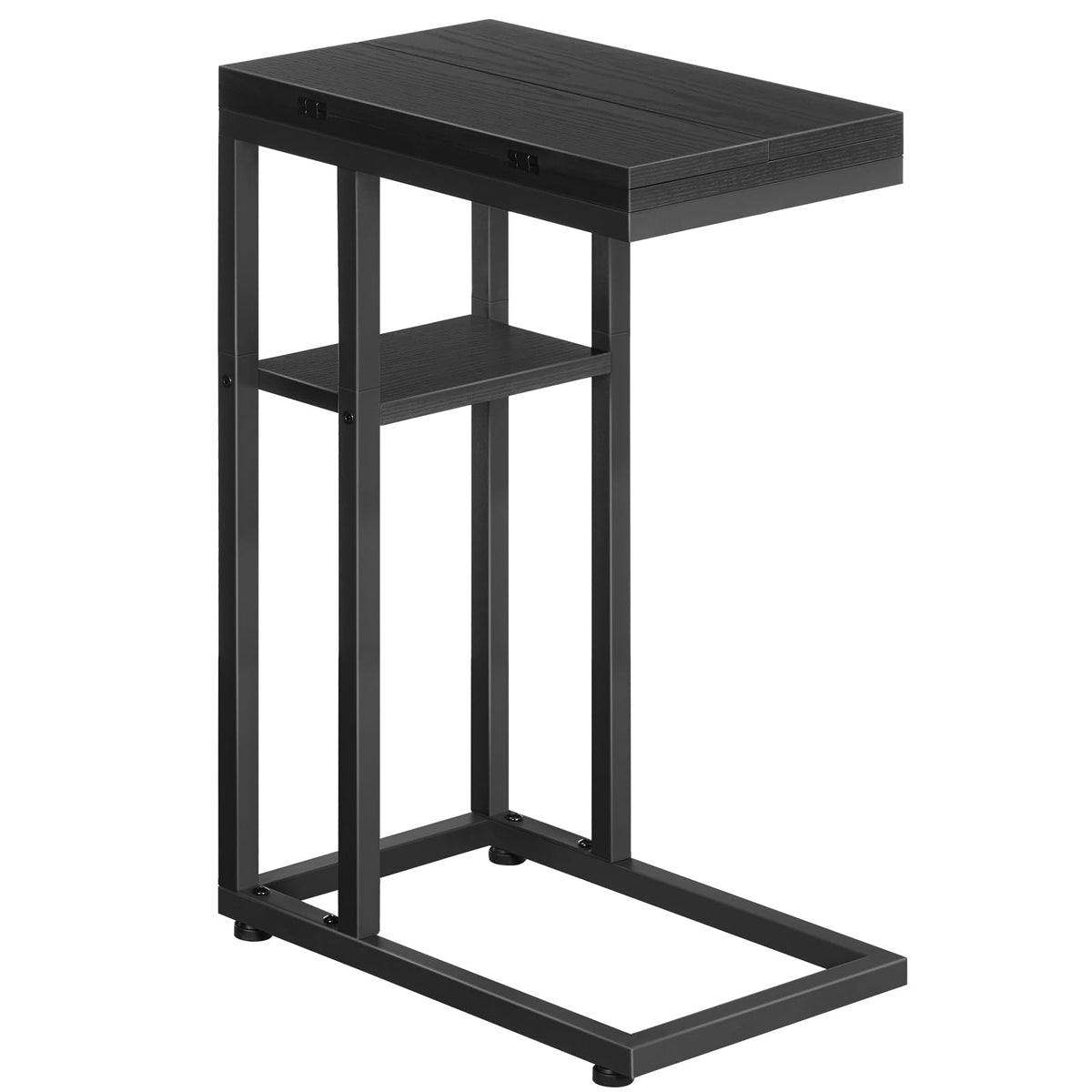 HOOBRO C Shaped Side Table, Foldable Sofa Side Table, Bedside Snack Tables, Laptop Holder Table for Sofa, Small Spaces, Small Coffee Tables - image 1