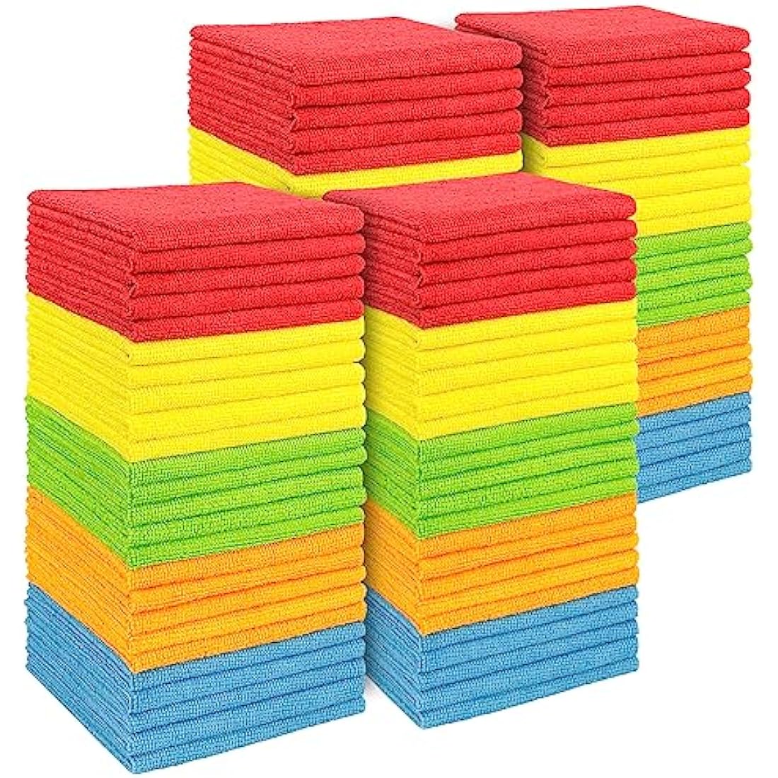 AIDEA Microfibre Cleaning Cloths 100 Pack | Lint-Free Absorbent Rags