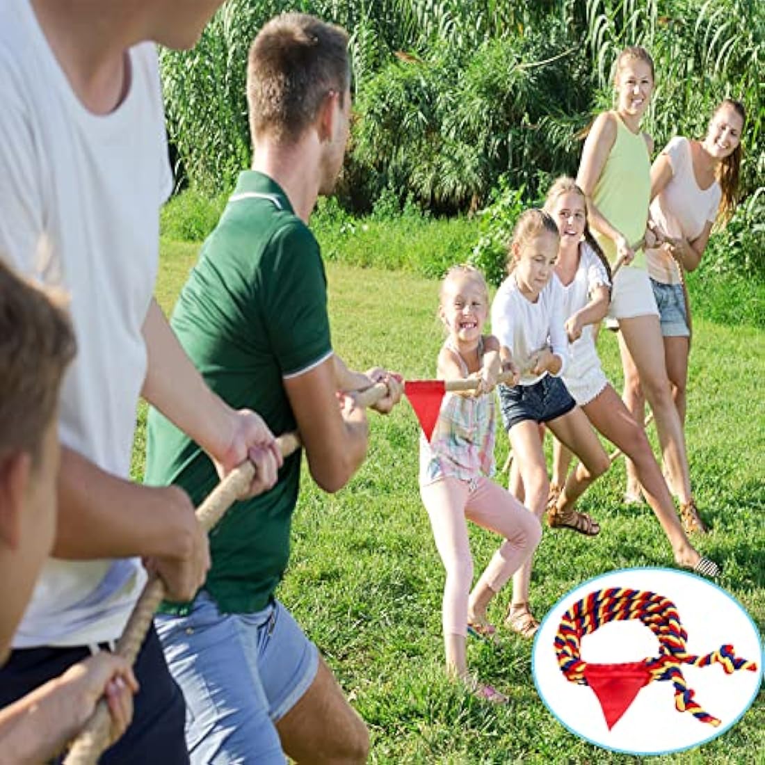 WYRJXYB 60ft Tug of War Rope Set – Cotton Outdoor Field Day Games for Kids