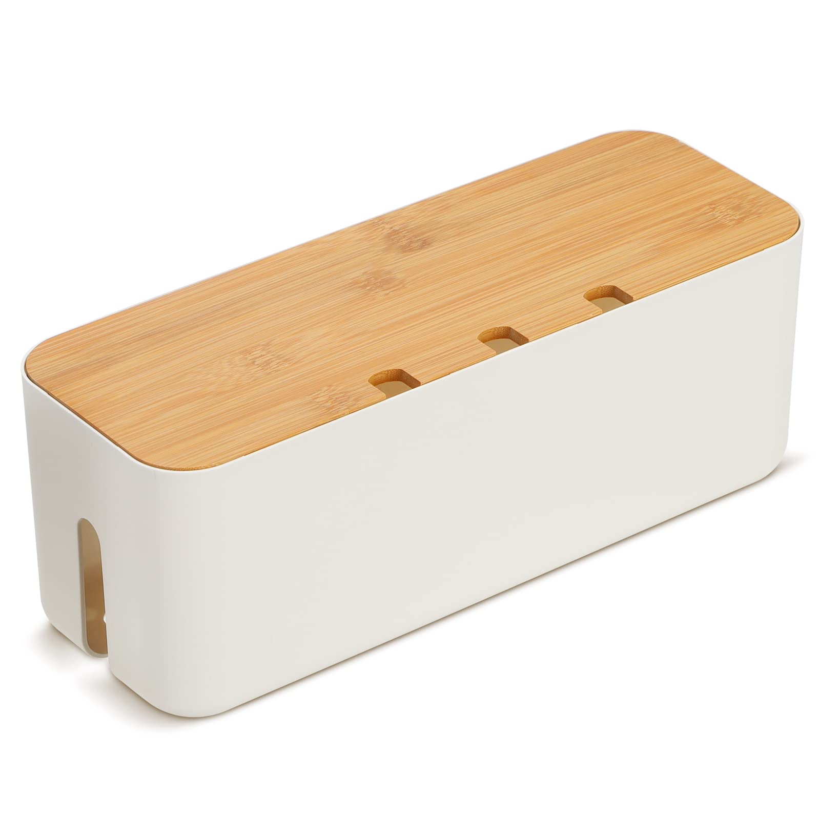 Jolof Store Cable Management Box – Large Cord Hider with Bamboo Lid