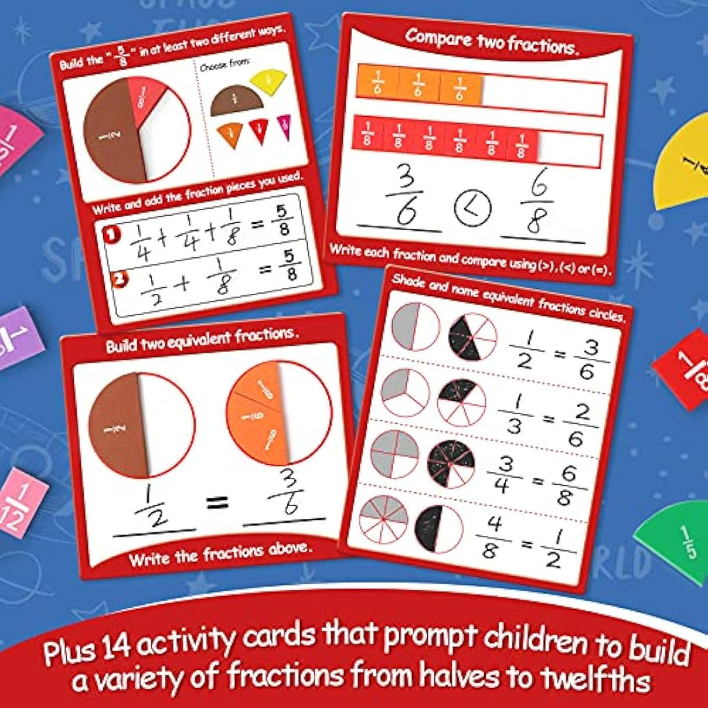 Jolof Store Magnetic Fraction Tiles & Circles - Elementary Math Set