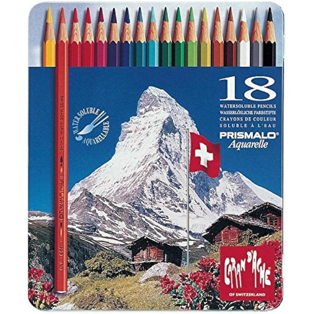 Caran d'Ache Prismalo Aquarelle Watercolour Pencils - Pack of 18