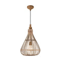 Eglo Amsfield Pendant Light – Vintage Boho Braided Wood Hanging Lamp
