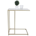 C Shaped Side Table, Sofa End Table with Gold Metal Frame Coffee Snack Table Laptop Holder Table Bedside Table Modern Open Type Under Bed Table Care - image 1