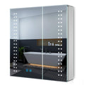 Quavikey LED Bathroom Mirror Cabinet | Shaver Socket & Anti-Fog – Grey