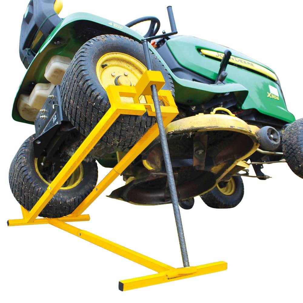 VOUNOT Ride on Mower Jack - 400kg Telescopic Maintenance Lift - Yellow