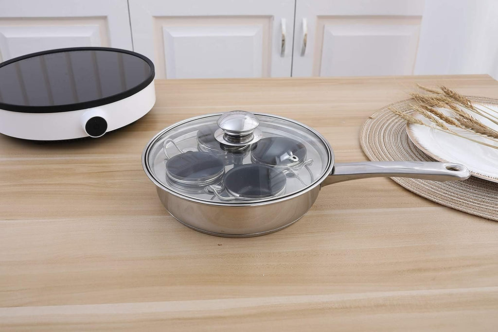 Jolof Store 4-Cup Egg Poacher Pan – Stainless Steel Induction Cookware