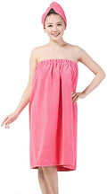 Women's Microfiber Spa Wrap Robe and Hair Turban Set