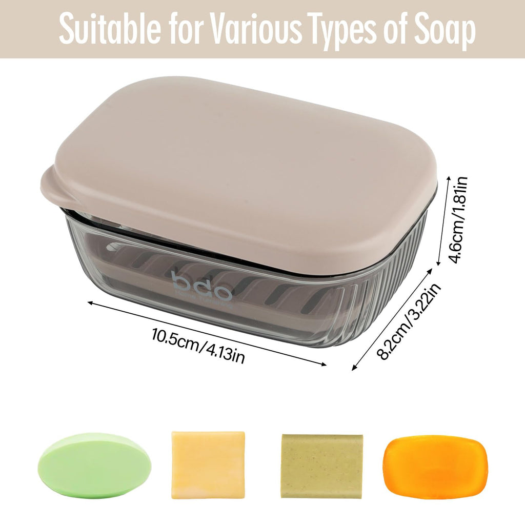 Soap Holder, Travel Soap Case, Portable Soap Box, Soap Case with Draining Grid, Soap Dish With Lid, Easy Cleaning Soap Tray for Bathroom, Gym, Camp - image 3