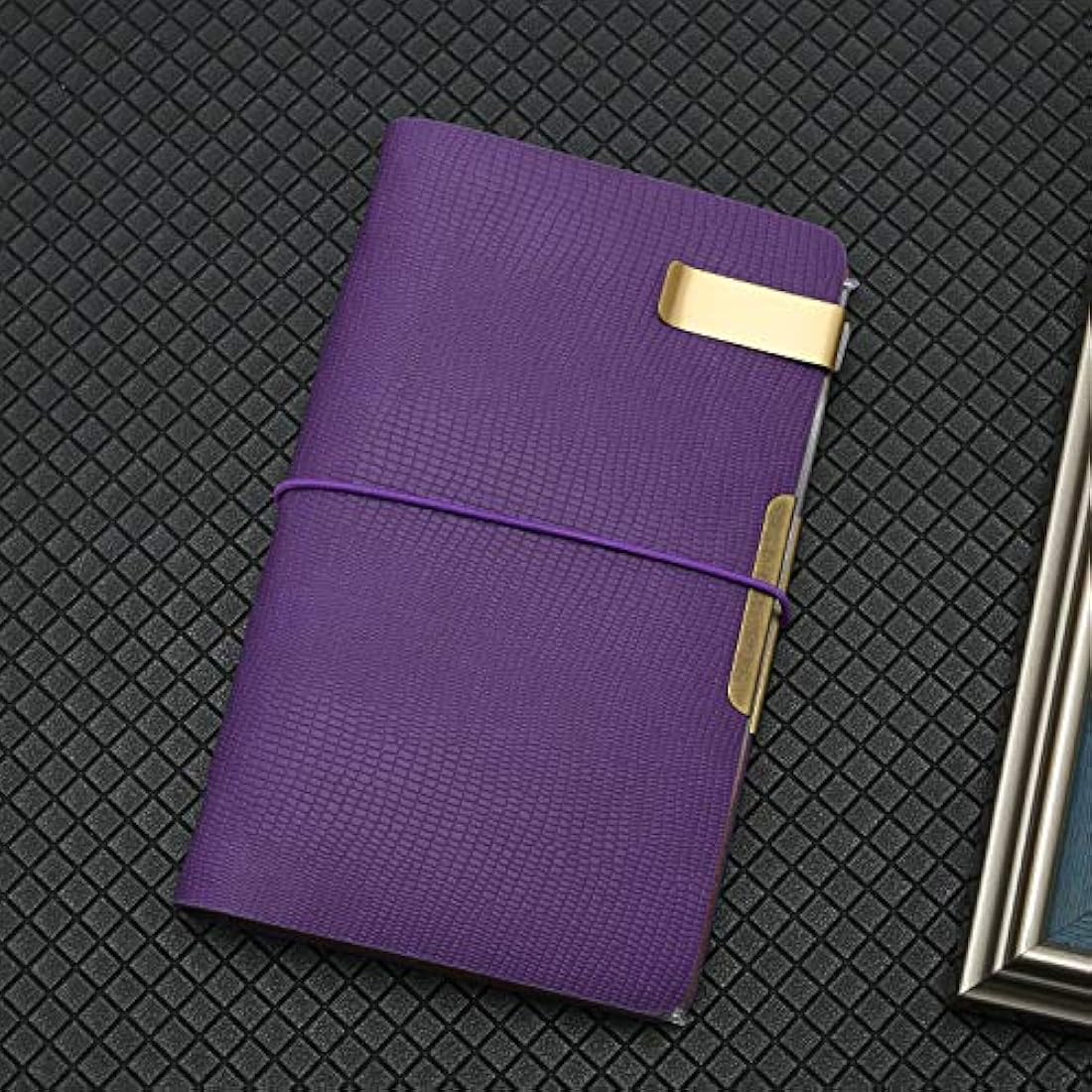 Jolof Store A6 Refillable Leather Notebook – 6-Ring Binder Purple Journal