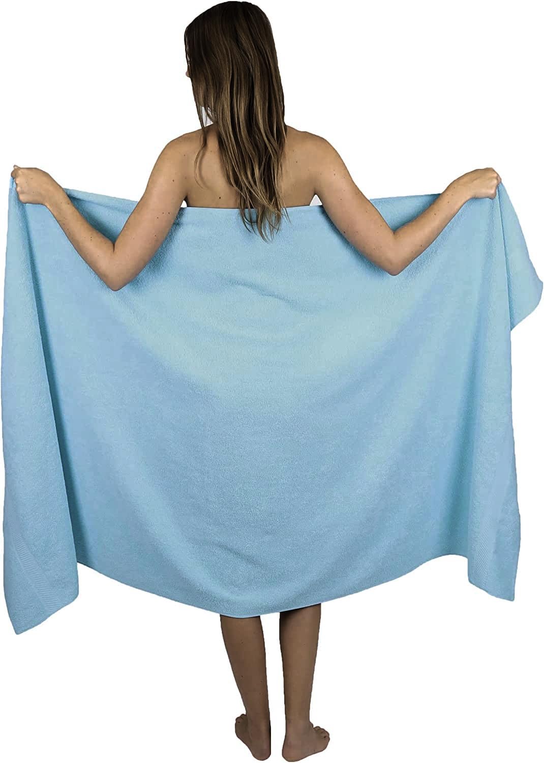 Jolof Store Extra Large Bath Sheet – 100x200cm 600GSM Terry Cotton Sky Blue