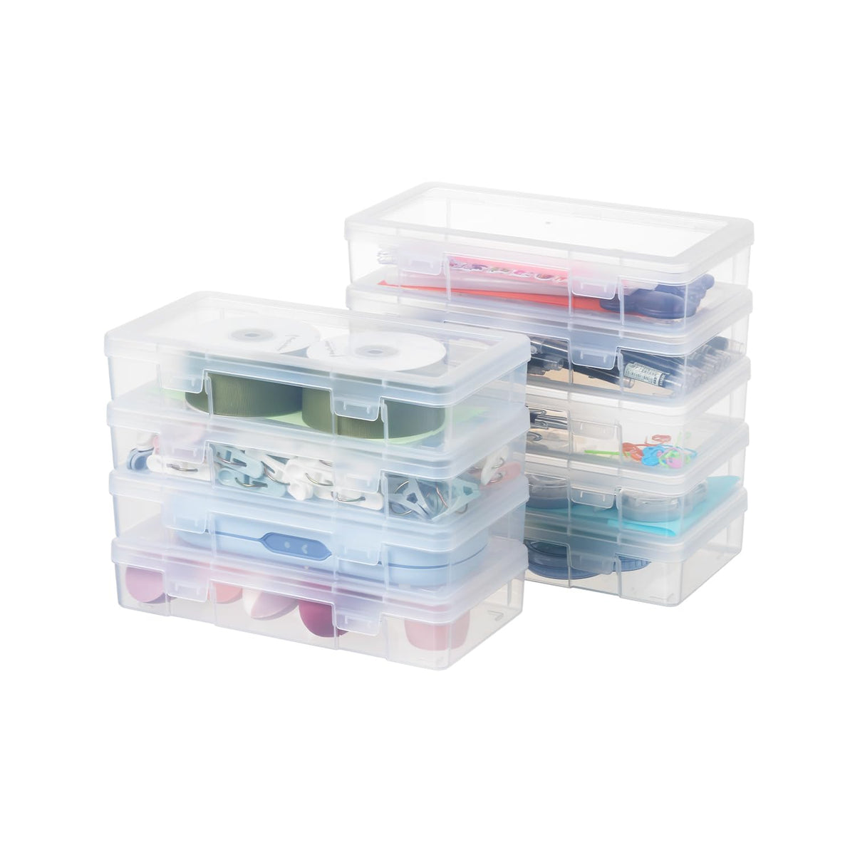 novelinks Clear Pencil Box and Small Plastic Storage Containers with Lids - image 2